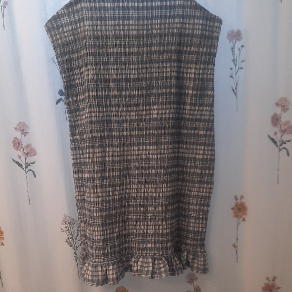 Blue and White Plaid Sleeveless Dress